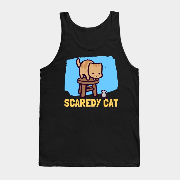 Scaredy Cat Tank Top by ThumboArtBumbo